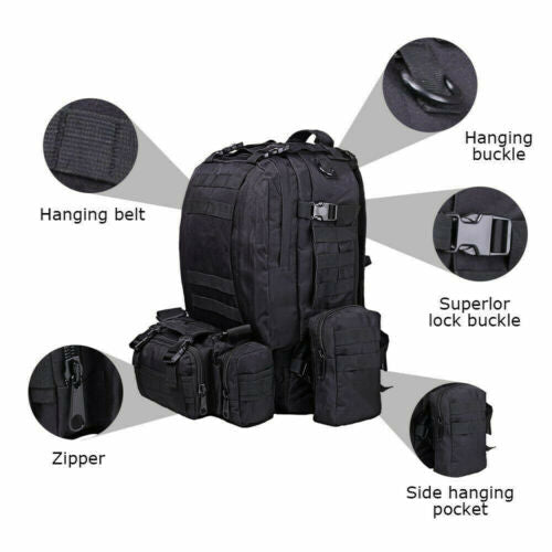 60L MOLLE Outdoor-Militär-Tactical-Rucksack – Camping, Wandern, Trekking