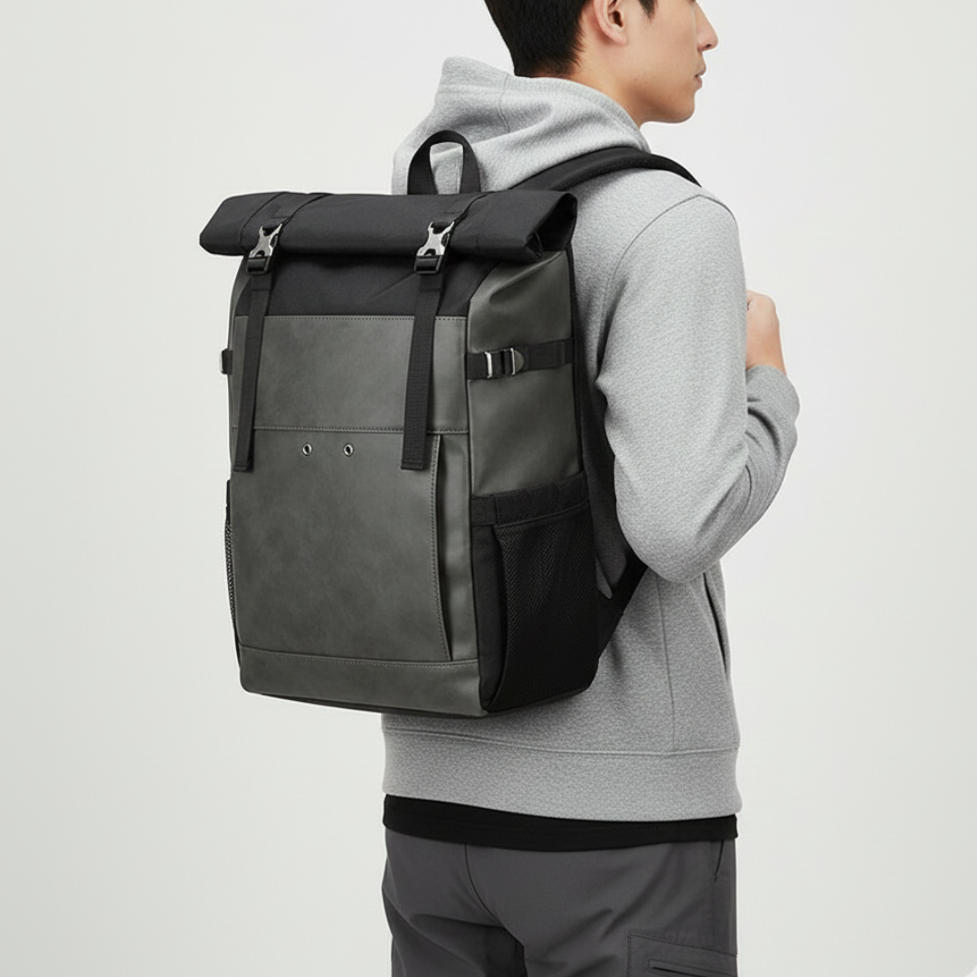 Rolltop-Rucksack mit großem Fassungsvermögen