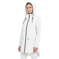 Damen langer Regenmantel mit Kapuze – Leichte winddichte Jacke mit Taschen