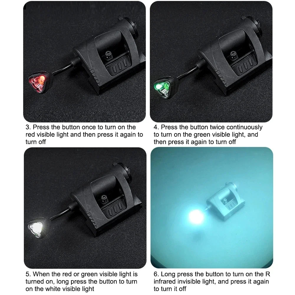 3-Modus Tactical-LED-Helmlicht mit Halterung