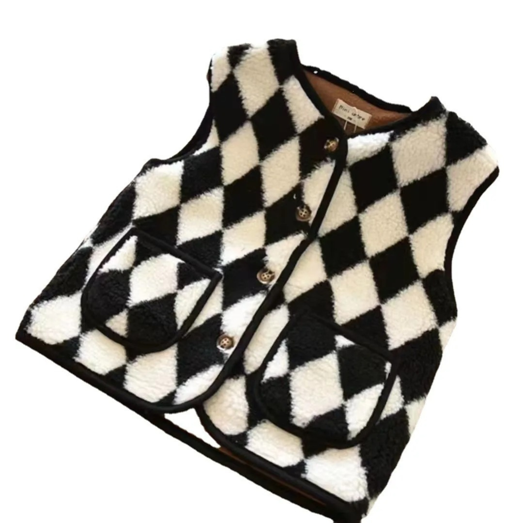 Weste für Kinder mit Rautenmuster & Fleecefutter – CozyDiamond Vest