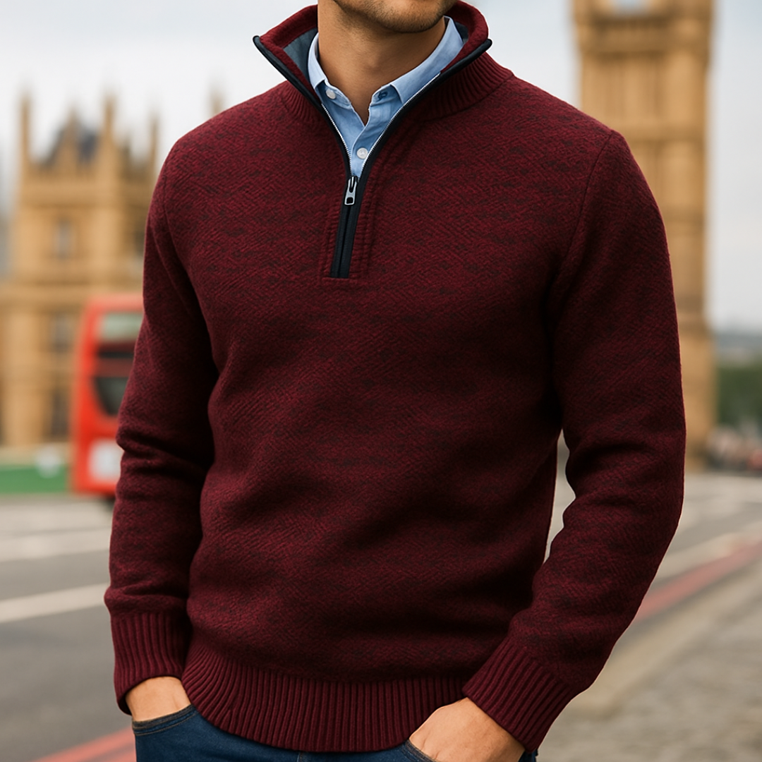 MerinoEdge Strickpullover mit Halb-Reißverschluss