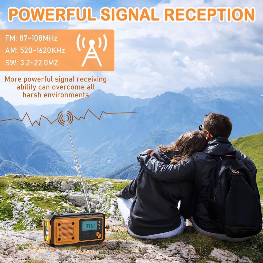 Solavox Tragbares Notfall-Kurbel-Radio