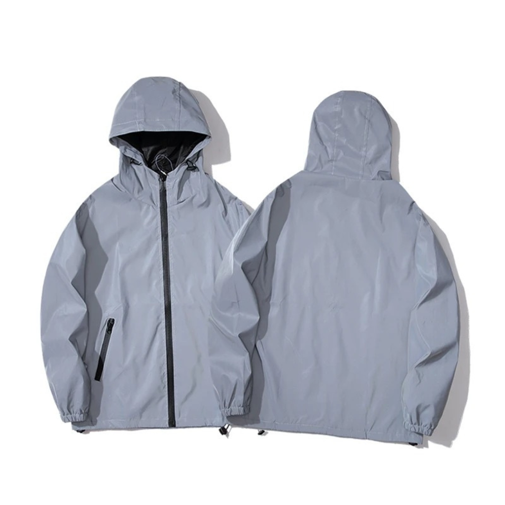 Herren Reflektierende Windjacke – Kapuzenjacke mit Reißverschluss