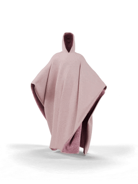 Gewichteter Cape-Hoodie – kuscheliger Baumwoll-Hoodie mit Kunstfellfutter