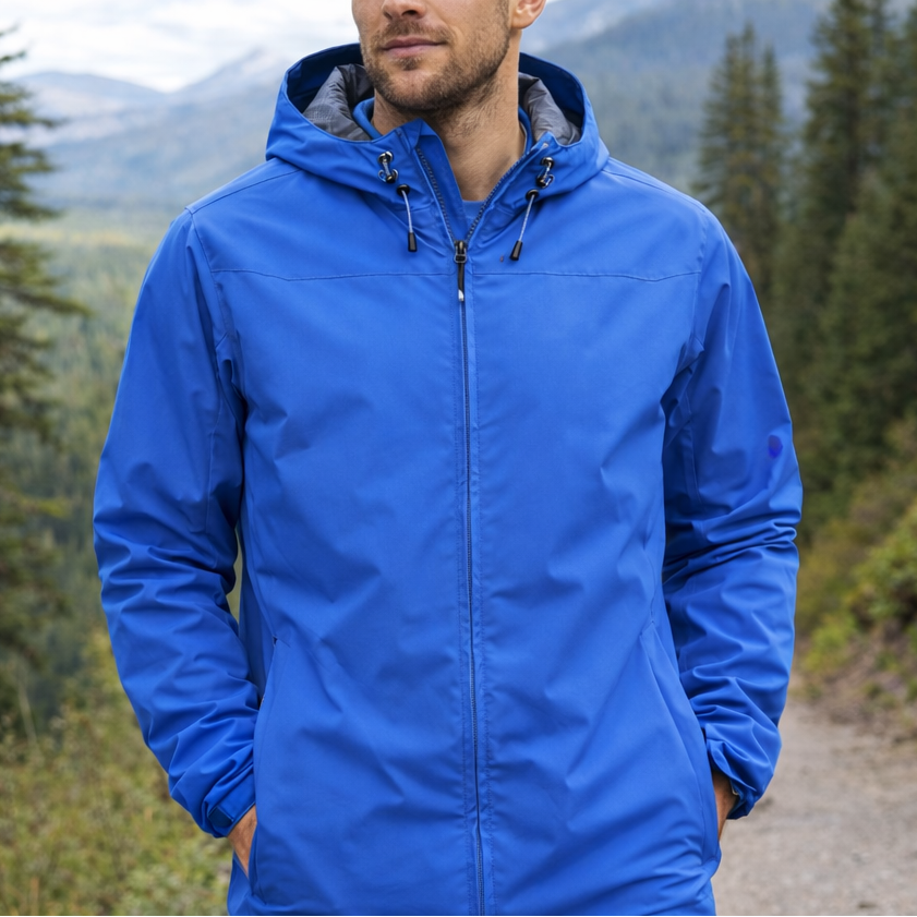 Leichte, wasserdichte Regenjacke mit Kapuze