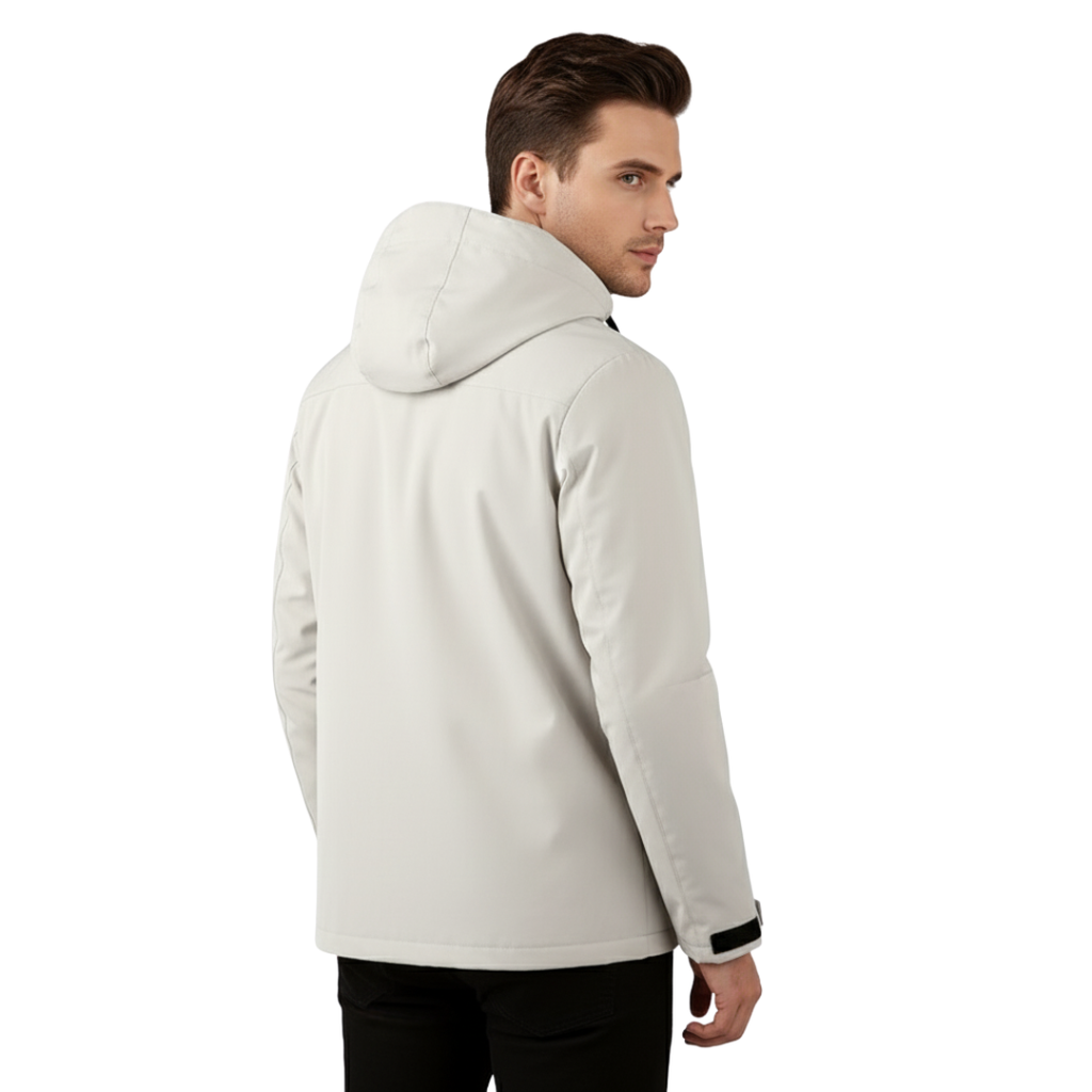 Herren Fleecejacke mit Kapuze – Winddichte Outdoor-Jacke mit Reißverschluss