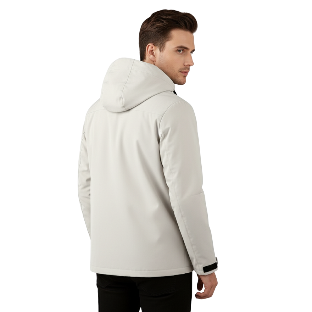 Herren Fleecejacke mit Kapuze – Winddichte Outdoor-Jacke mit Reißverschluss