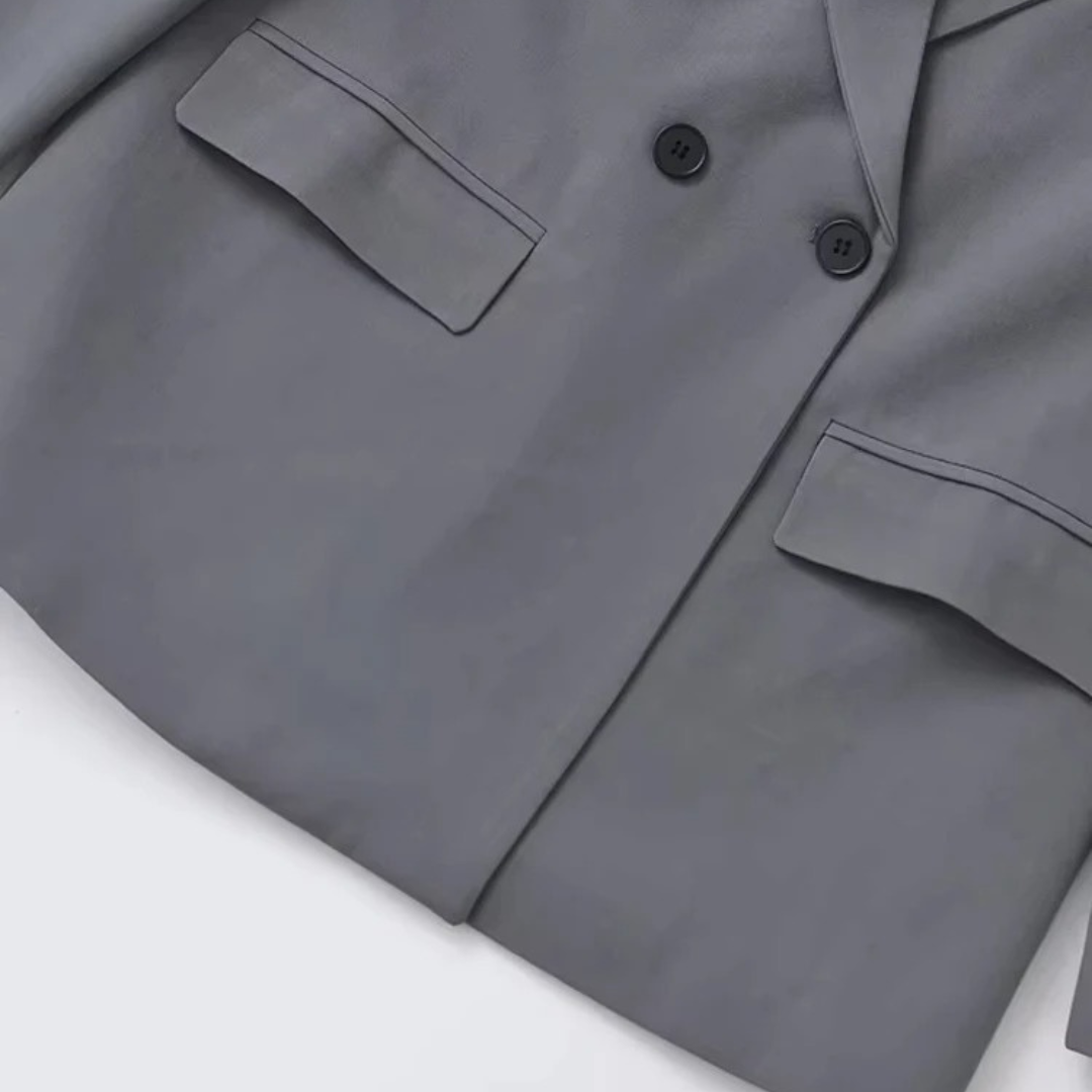 Mantel Damen mit Doppelreiher & Reverskragen – ClassyForm Blazerjacke