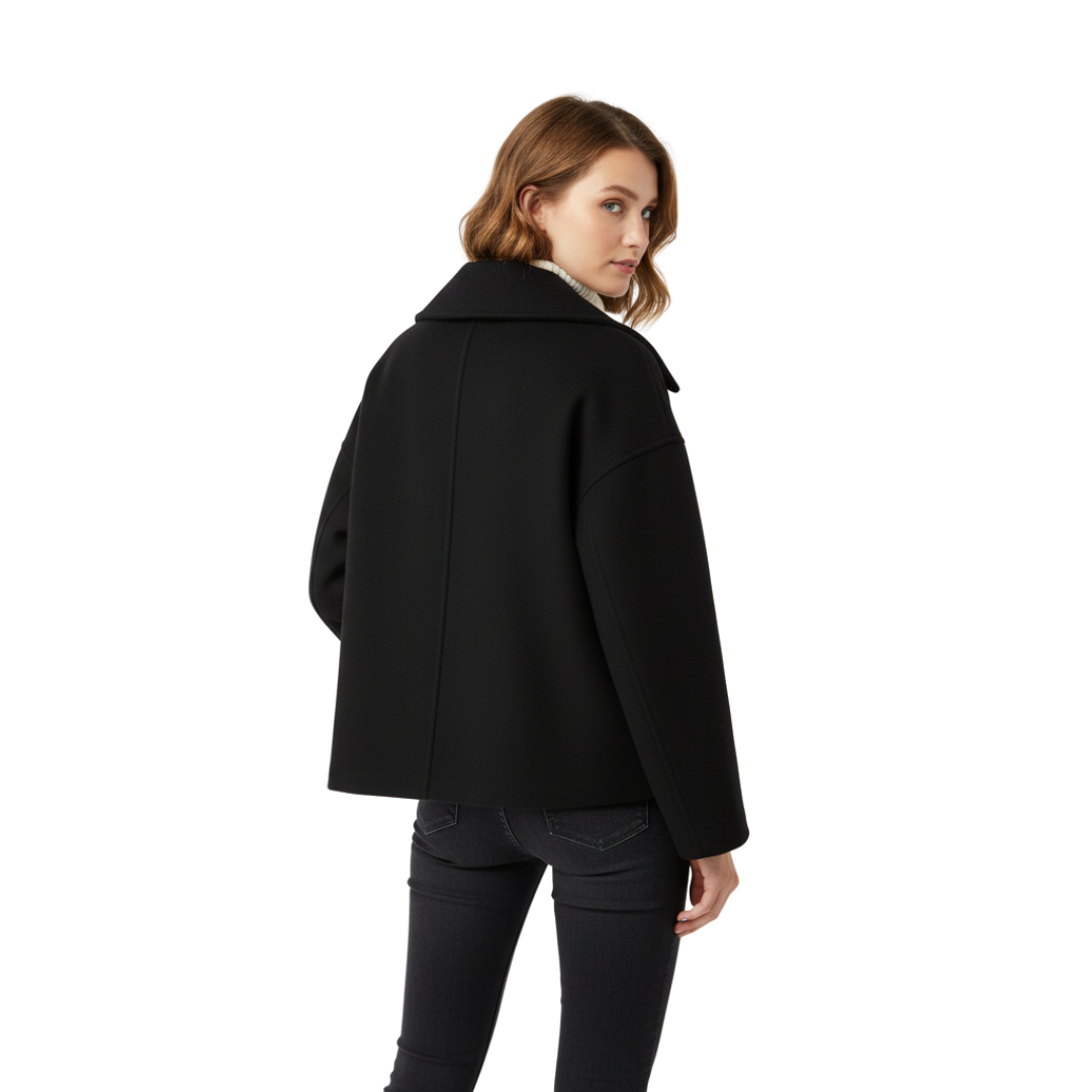 Damen Kurz geschnittener mantel – Vintage Zweireihige Jacke