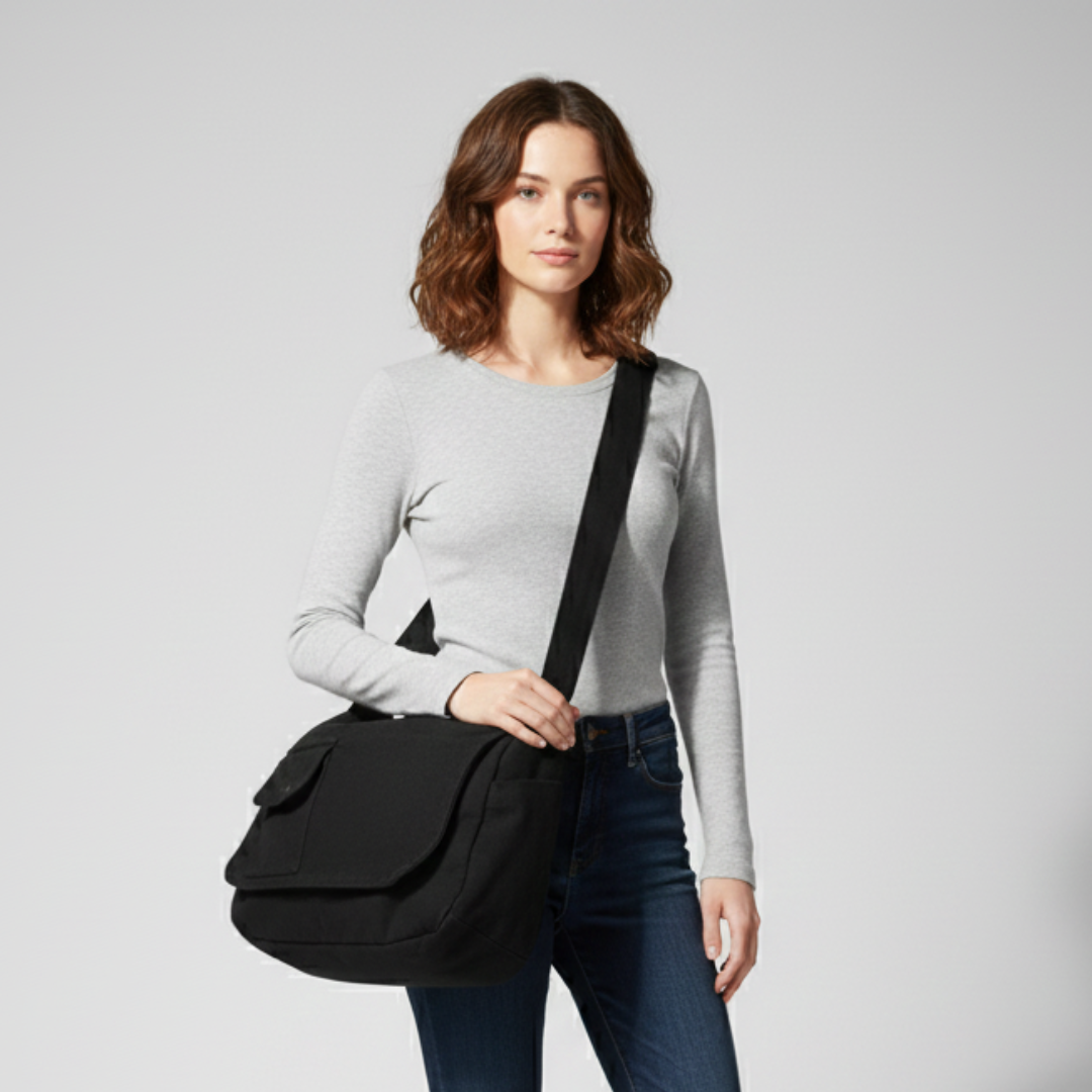 Große Canvas Messenger Tasche