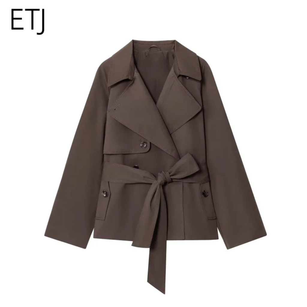 Mantel Damen mit Taillengürtel & Doppelreiher – Maillard Grace Coat