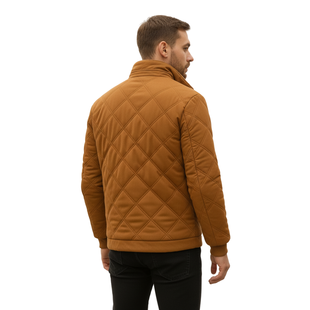 Herren Steppjacke mit Fleece-Futter – Stehkragen Mantel