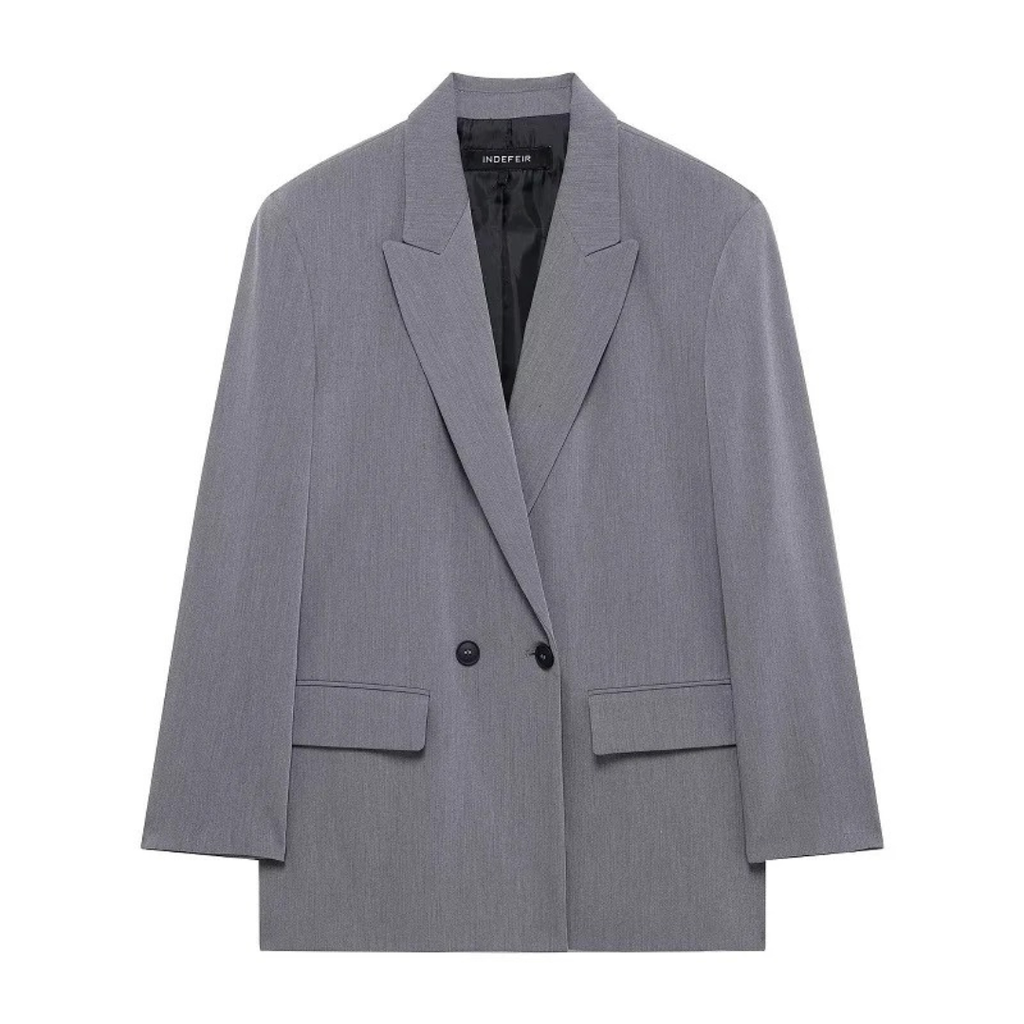 Mantel Damen mit klassischem Reverskragen & Ein-Knopf-Verschluss – LineaForm Blazer