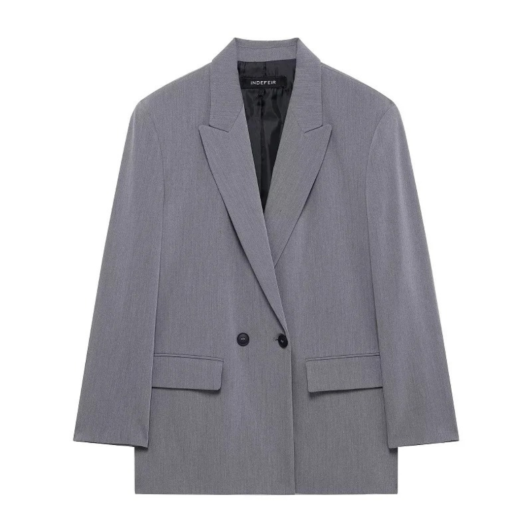 Mantel Damen mit klassischem Reverskragen & Ein-Knopf-Verschluss – LineaForm Blazer