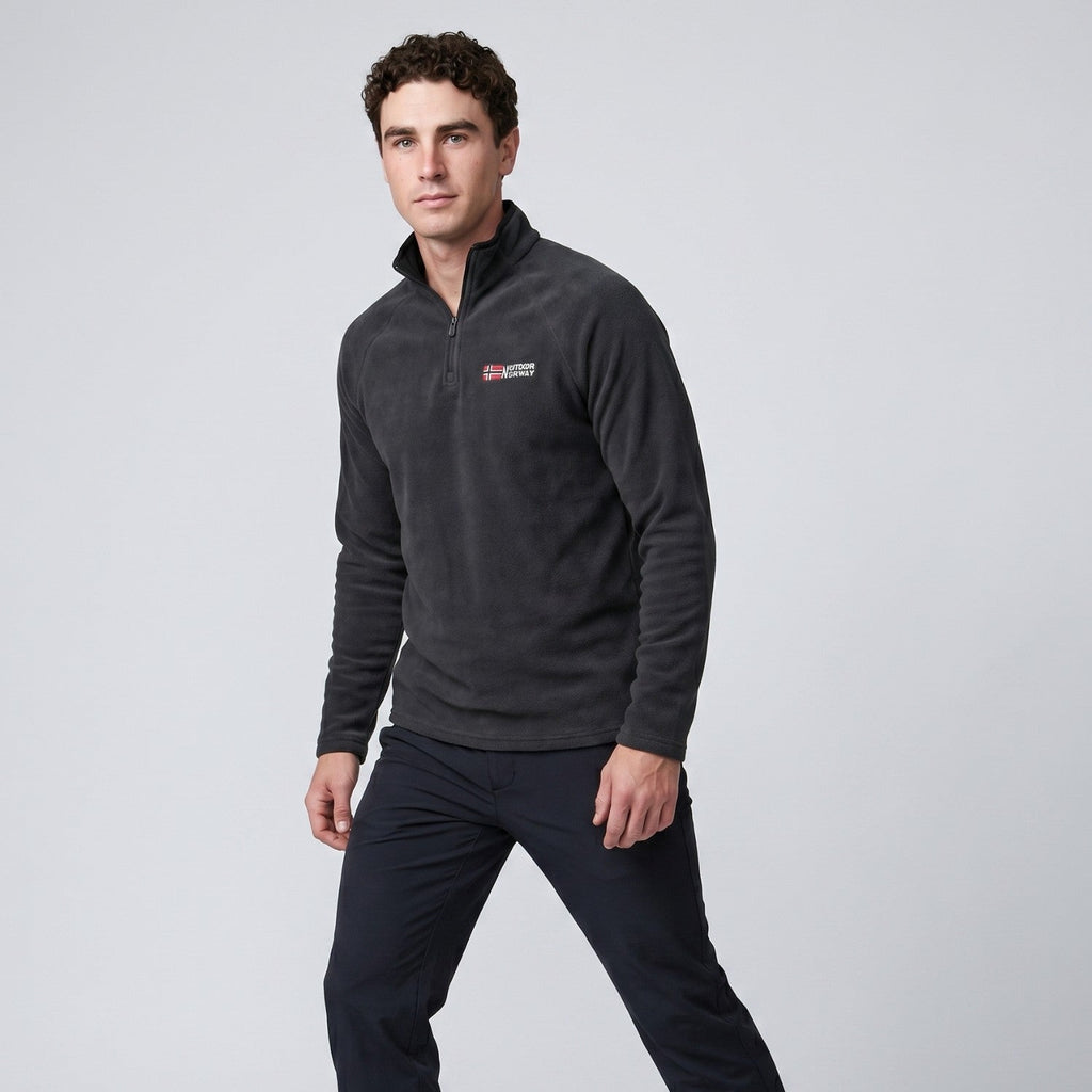 Herren Quarter-Zip Fleecepullover – leichter Fleece für Wandern und Camping