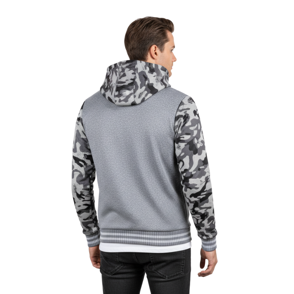 Herren-Fleecejacke mit Wollfutter – Warme Winter-Kapuzenjacke mit Reißverschluss