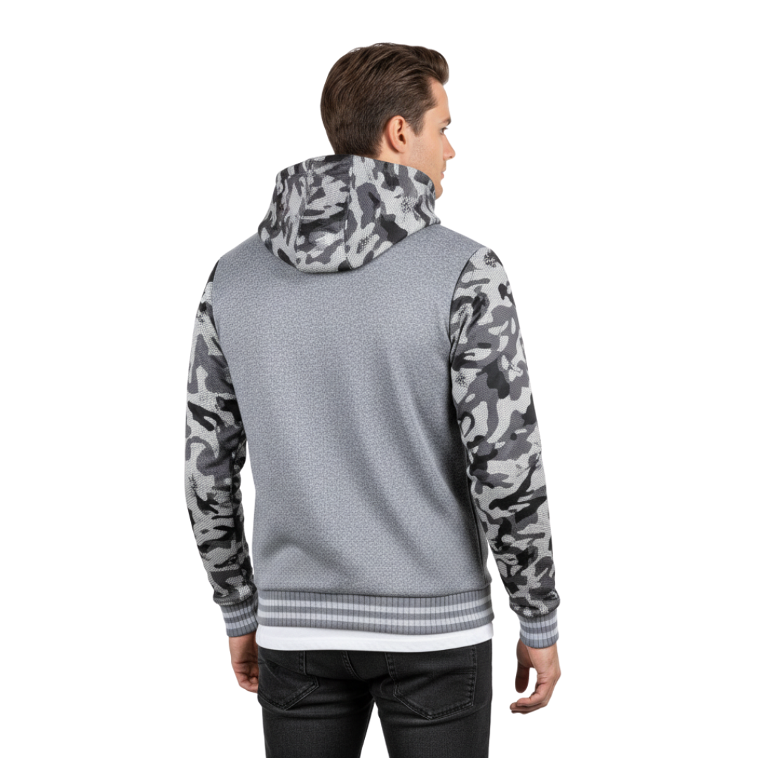 Herren-Fleecejacke mit Wollfutter – Warme Winter-Kapuzenjacke mit Reißverschluss