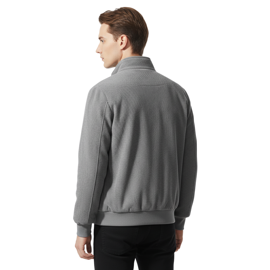 Herren Cordjacke mit Fleecefutter – Warme Winterjacke mit Reißverschluss
