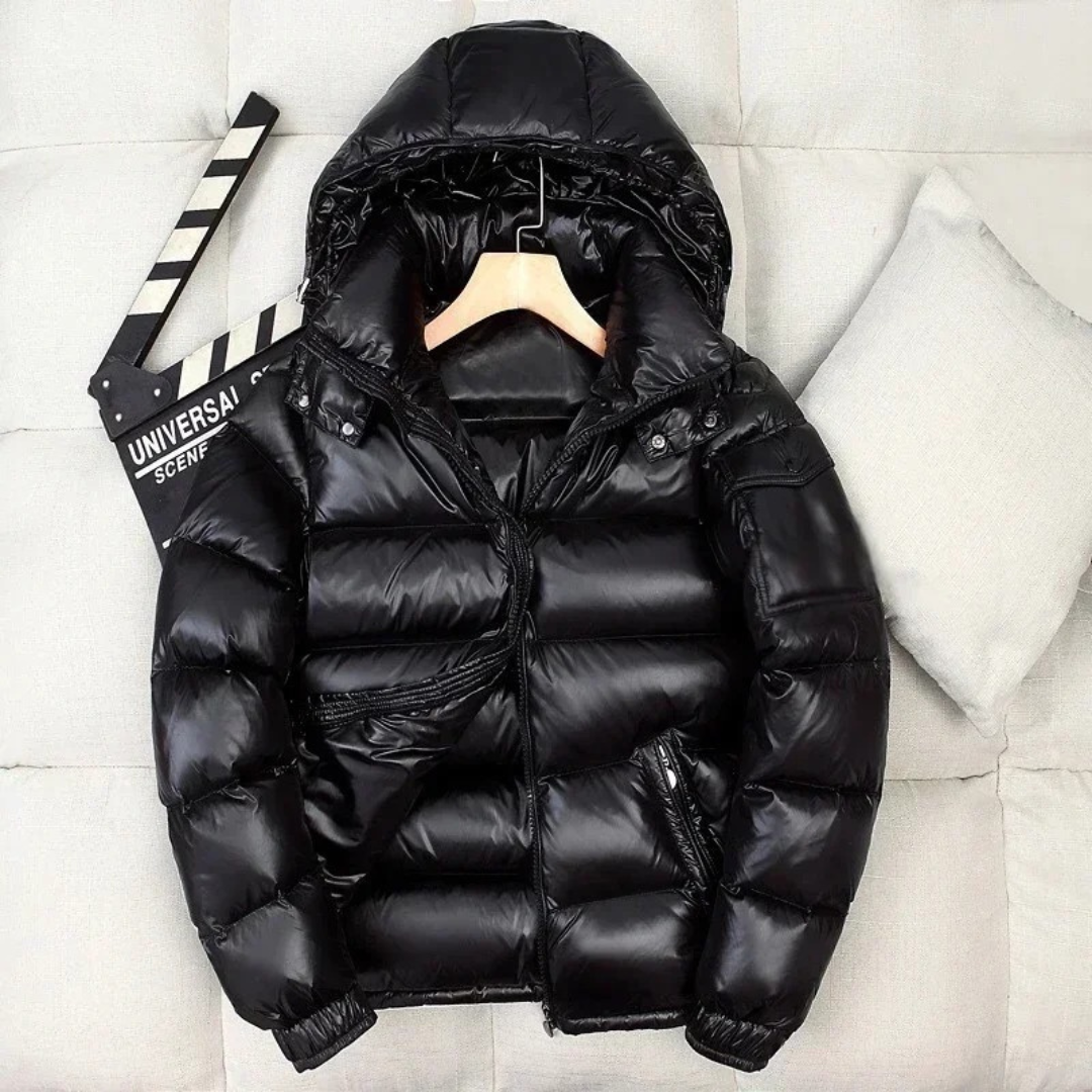 Daunenjacke Herren mit Abnehmbarer Kapuze & Glänzender Oberfläche – NordVail ArcticShield