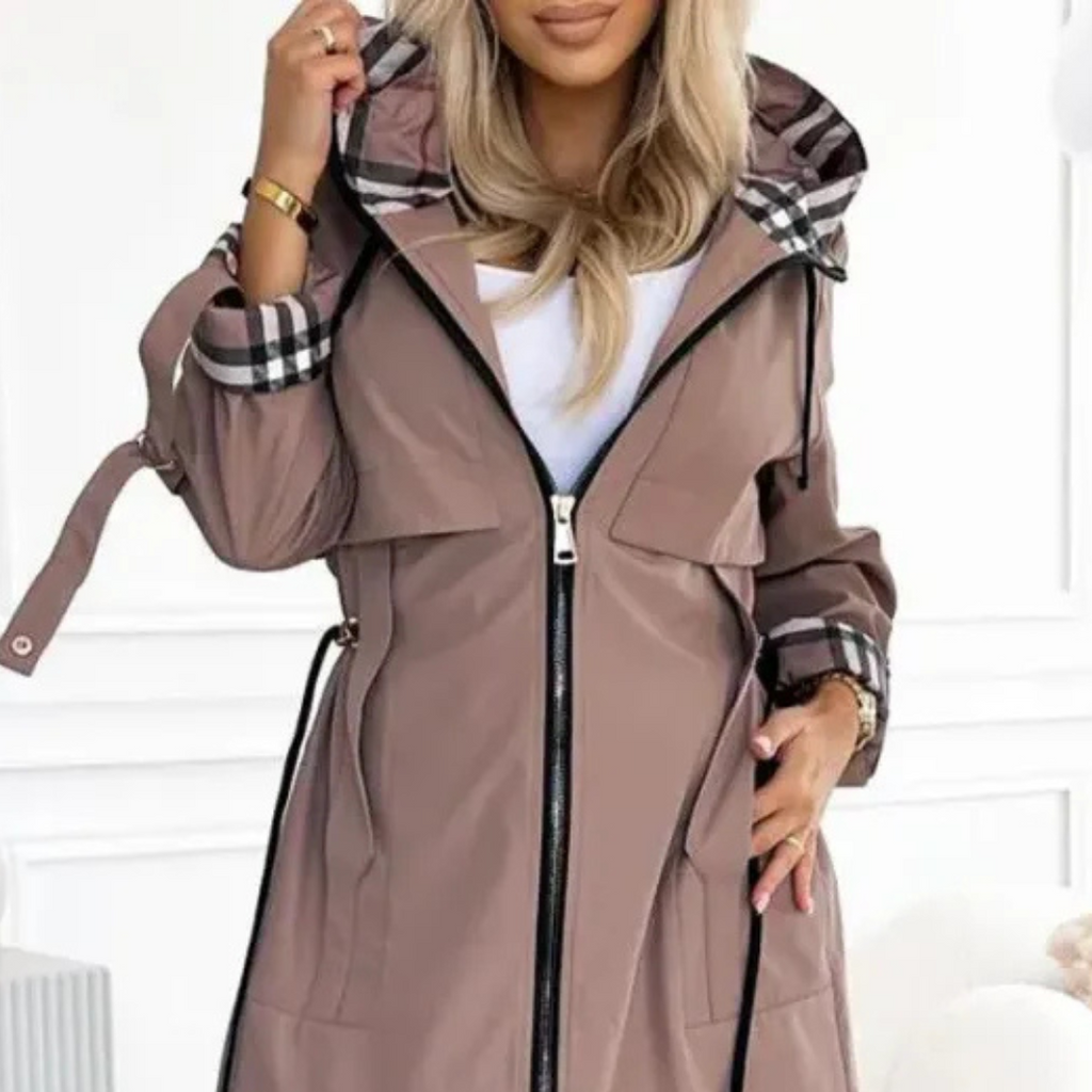 Wasser- und winddichter Damenmantel mit Kapuze – Nordlyn Zip Coat