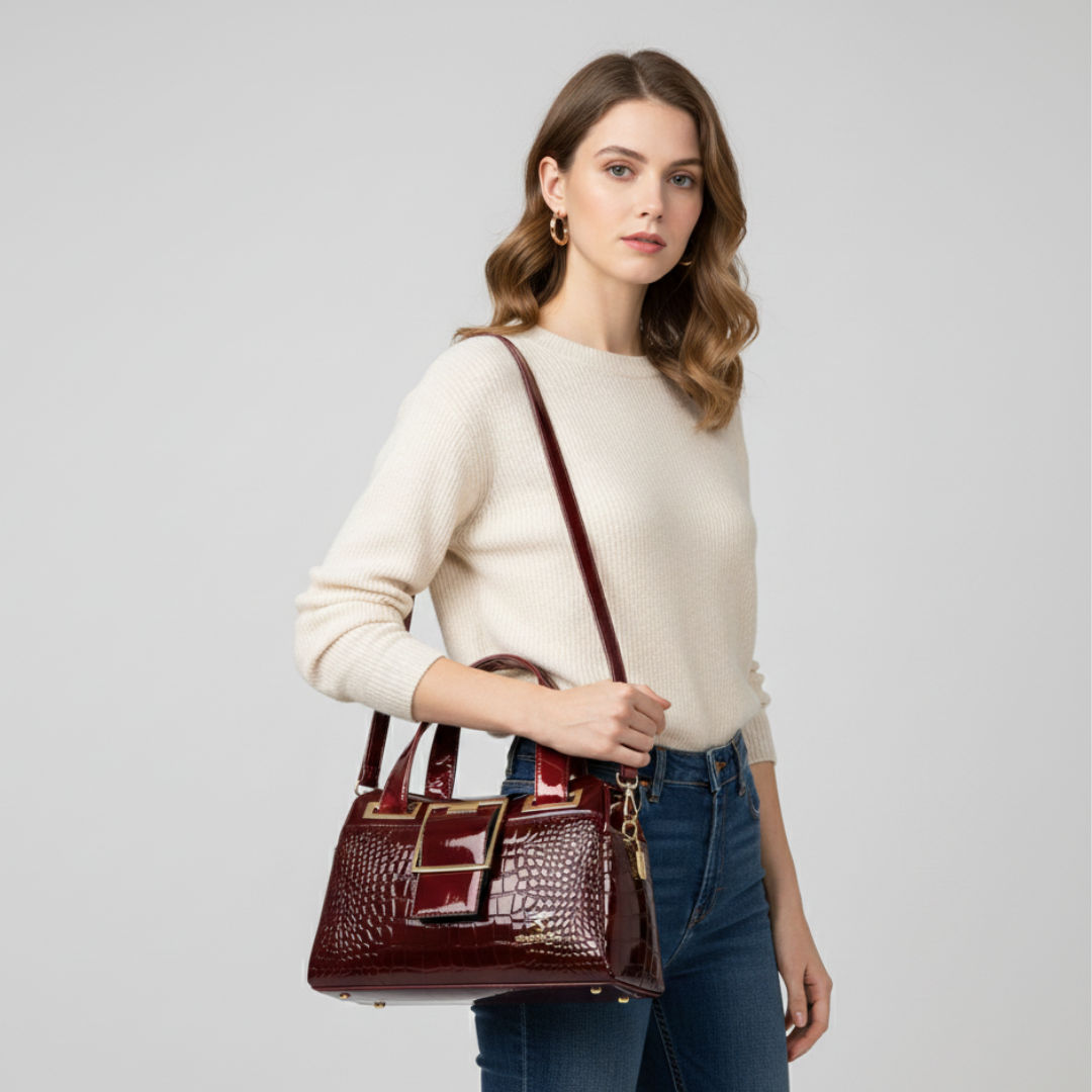 Große Lack-Tote-Tasche