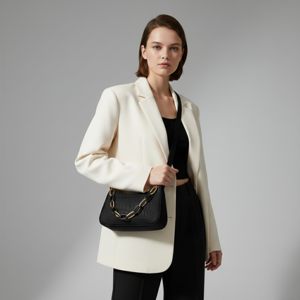 Kleine Filz-Sichel-Tote-Tasche