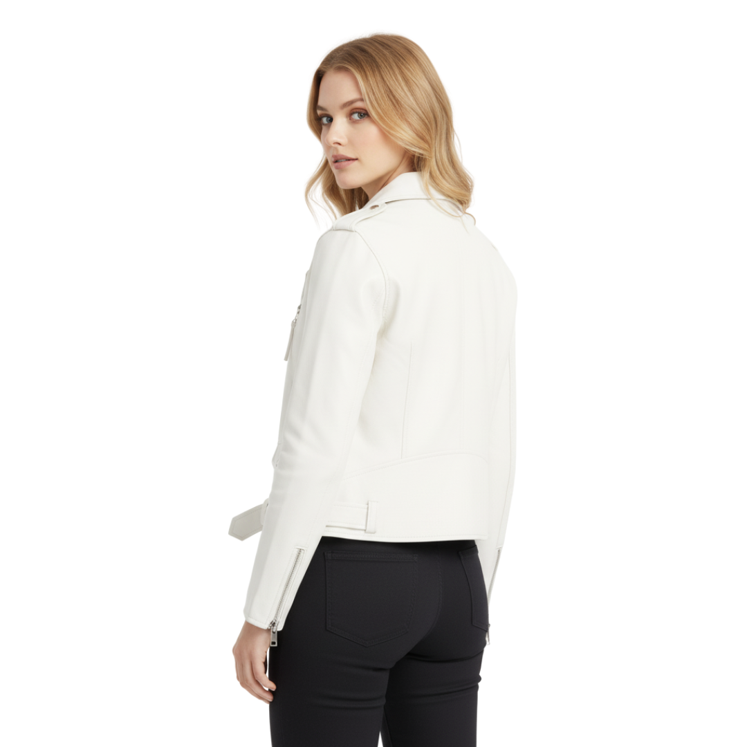Damen Bikerjacke aus Kunstleder – Moto-Stil