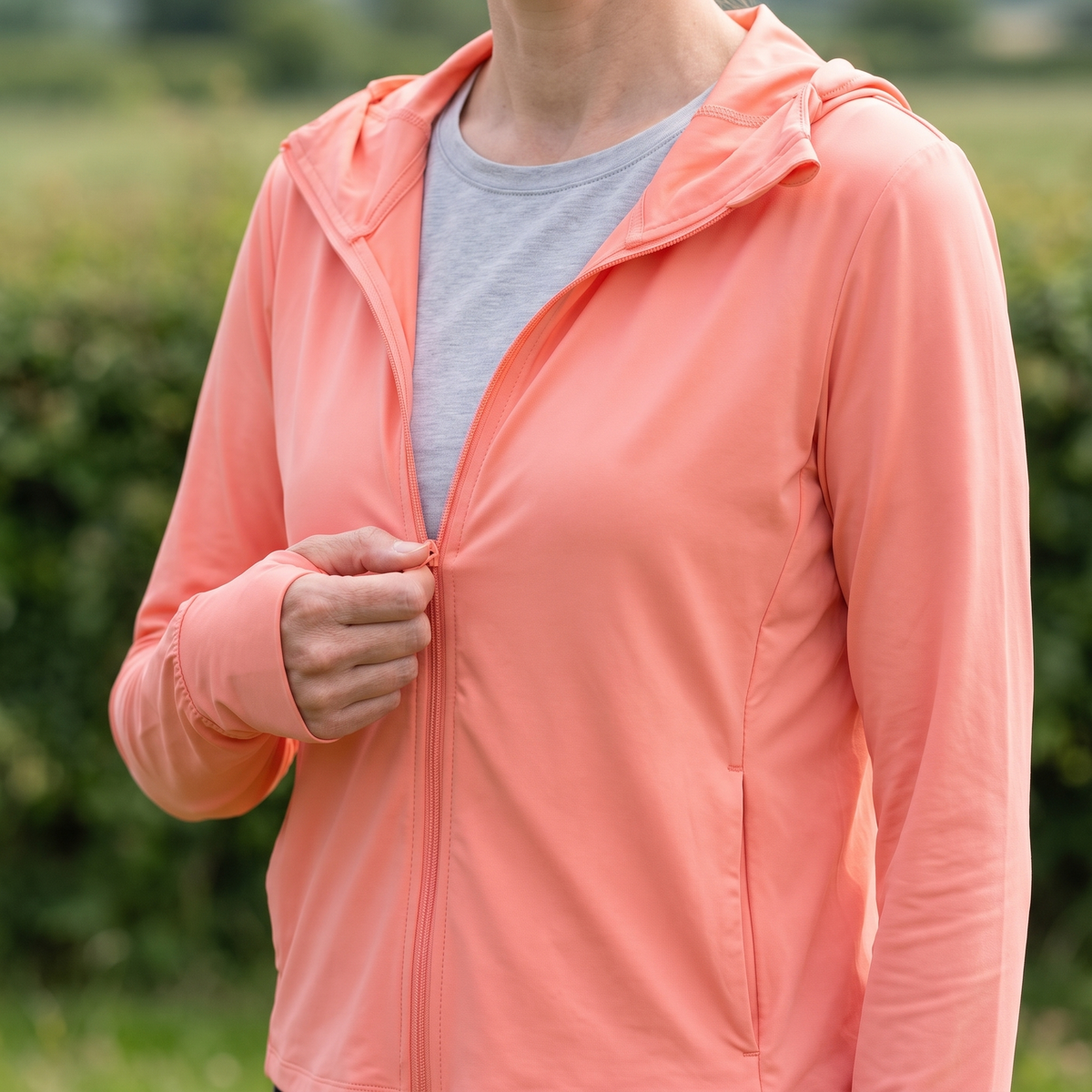 Damen-Zip-Sonnenhoodie leicht – UPF 50+