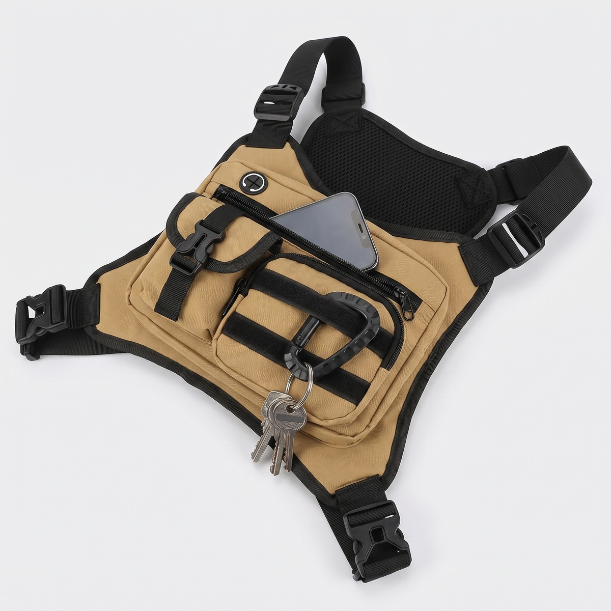 Herren Brusttasche – Multi-Pocket Chest Rig für Wandern und Gassigehen