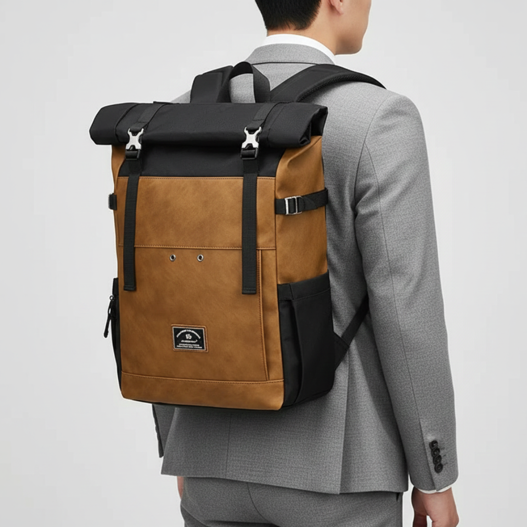 Rolltop-Rucksack mit großem Fassungsvermögen