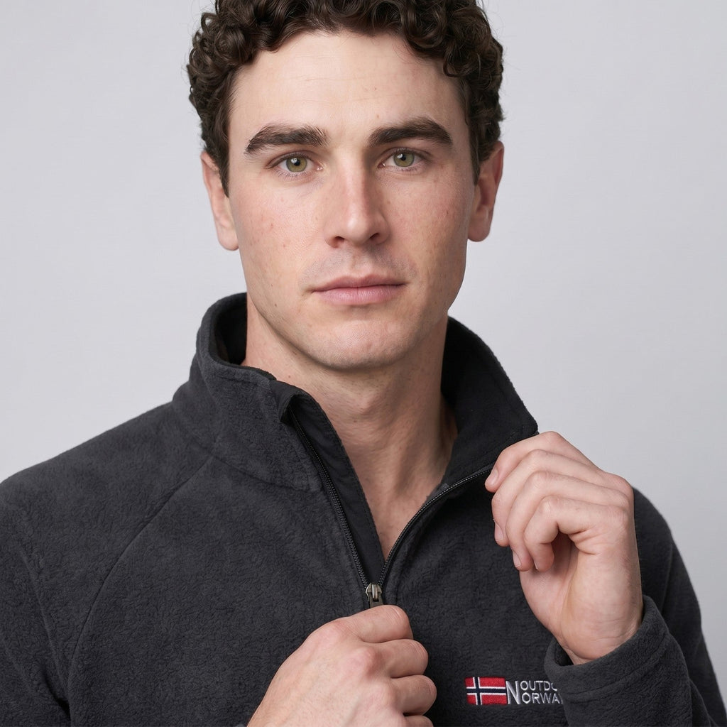 Herren Quarter-Zip Fleecepullover – leichter Fleece für Wandern und Camping