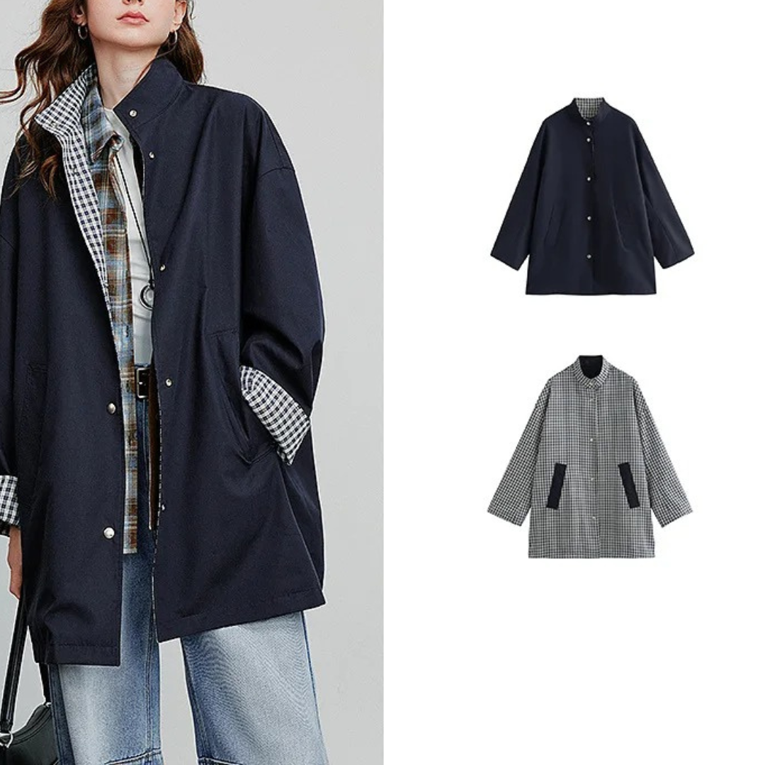 Wendbare Jacke aus Polyester mit Karoseite – UrbanEase Trench