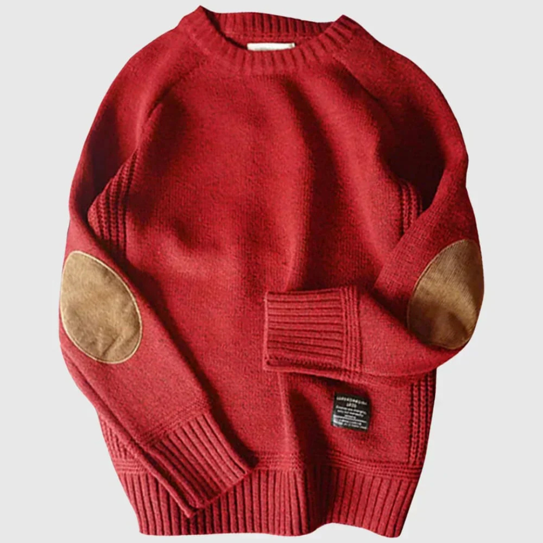Pullover mit Ellenbogen-Patches & klassischem Schnitt – AlpineHaven Knit