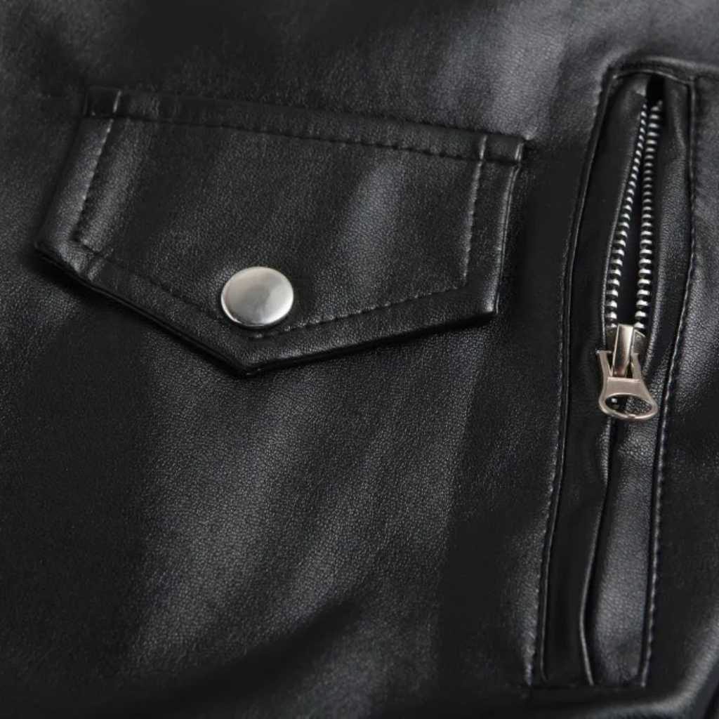 Damen Bikerjacke aus Kunstleder – Moto-Stil