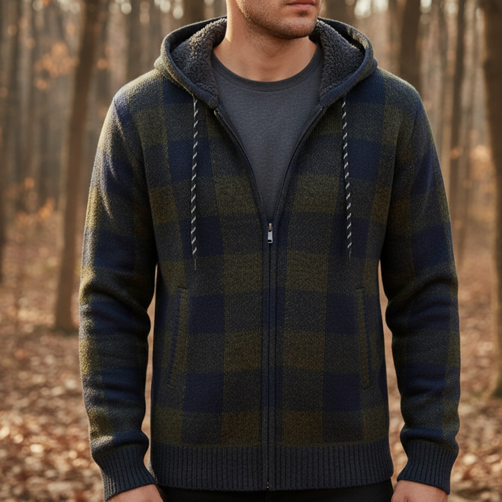 Flanell Pullover mit Fleecefutter & Kapuze – NordHaven Check Jacket