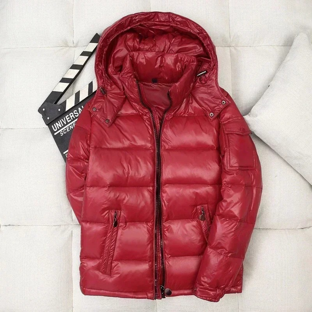 Daunenjacke Herren mit Abnehmbarer Kapuze & Glänzender Oberfläche – NordVail ArcticShield