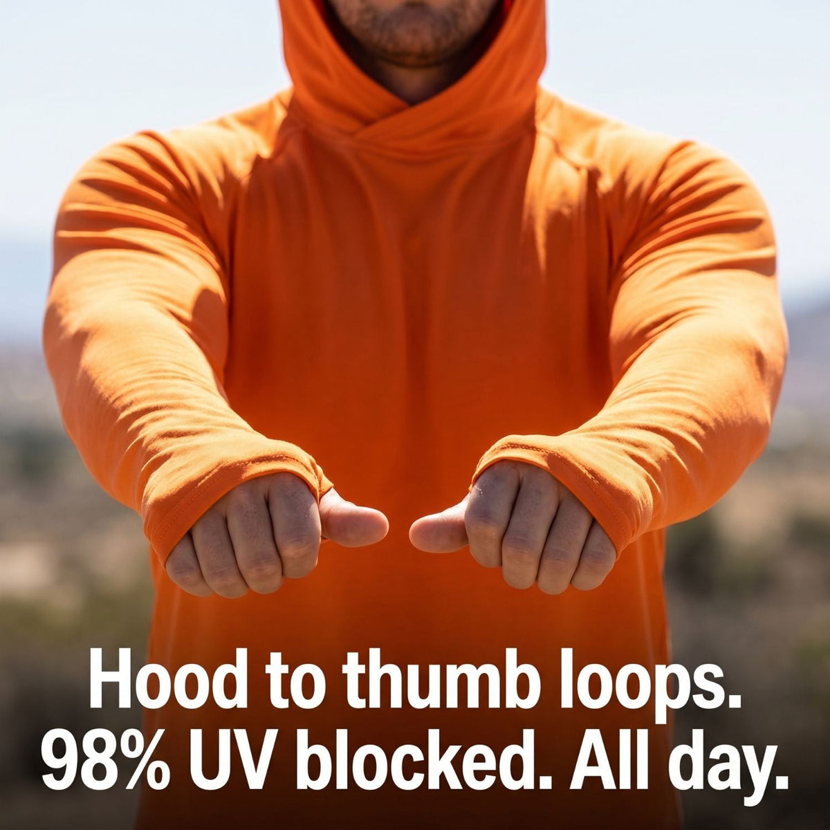 Herren UV-Hoodie UPF 50+ – leicht, schnelltrocknend mit Daumenschlaufen