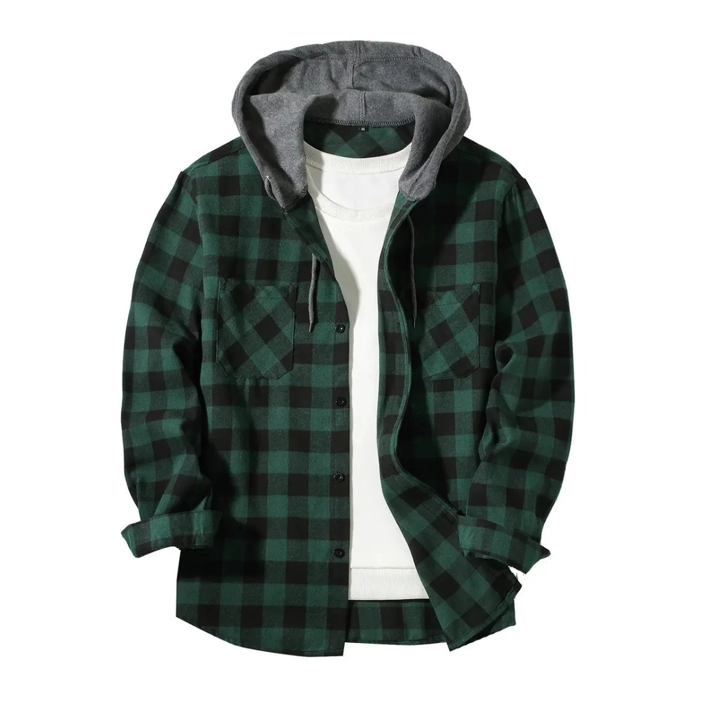 Flanell Pullover mit Kapuze & Karo-Design – Nordspur TrailHaven