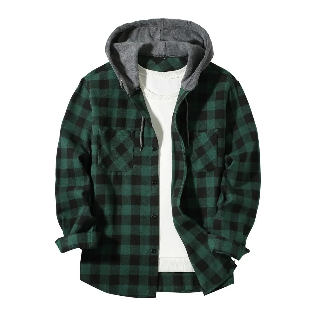 Flanell Pullover mit Kapuze & Karo-Design – Nordspur TrailHaven