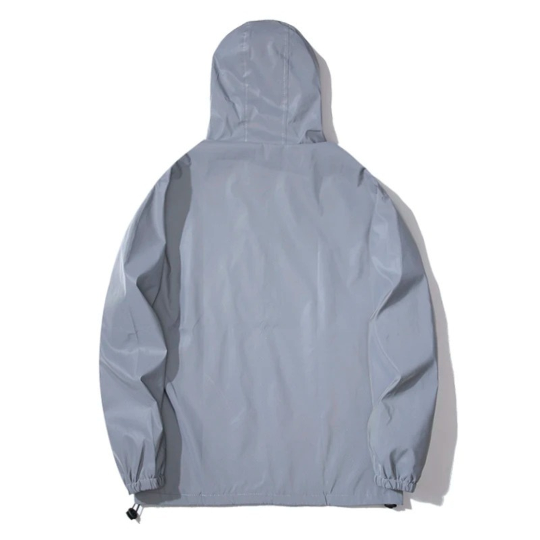 Herren Reflektierende Windjacke – Kapuzenjacke mit Reißverschluss