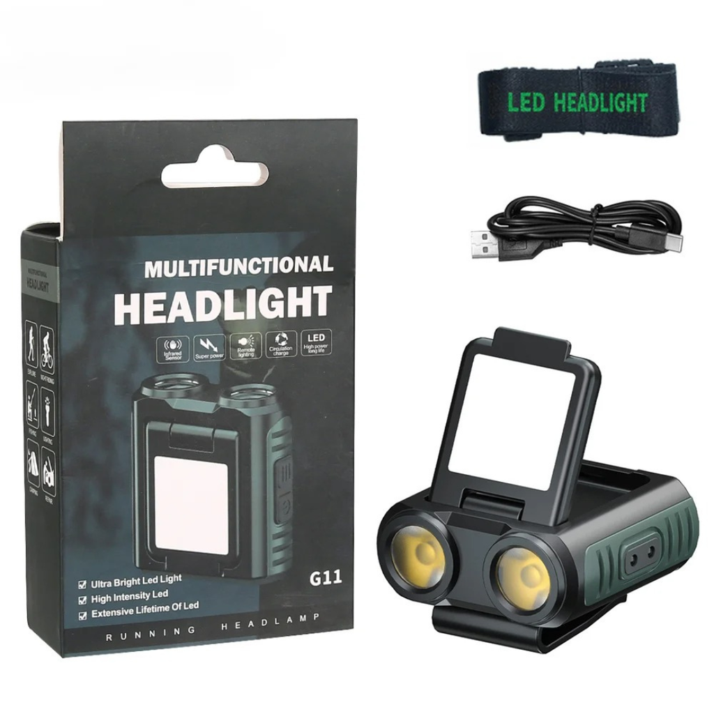 snoutatelier | TrailOrbis USB-Stirnlampe mit Bewegungssensor