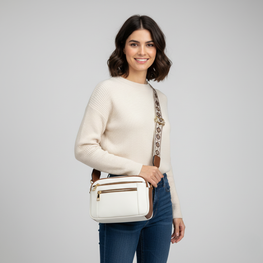 Weiche, quadratische Crossbody-Tasche