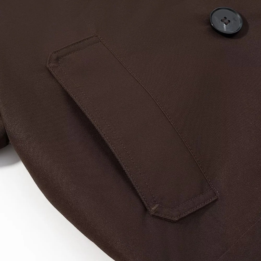 Mantel Damen kurz & doppelt geknöpft mit Umlegekragen – UrbanChic Trench