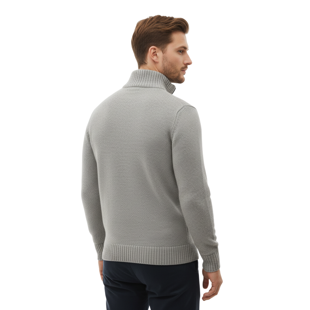 MerinoEdge Strickpullover mit Halb-Reißverschluss