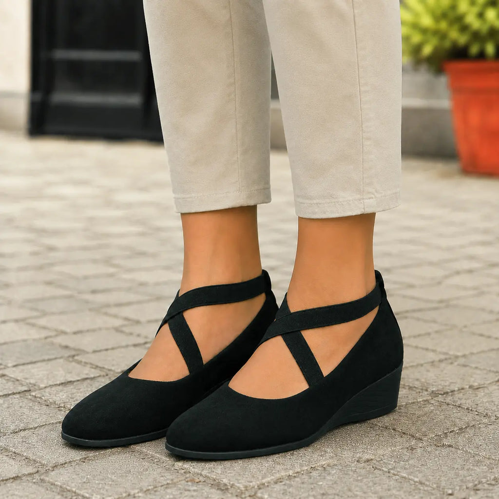 Damen-Komfort-Ballerinas mit Fußgewölbestütze