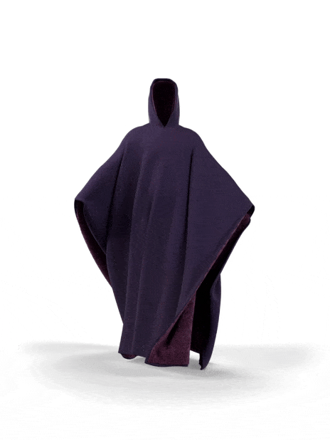 Gewichteter Cape-Hoodie – kuscheliger Baumwoll-Hoodie mit Kunstfellfutter