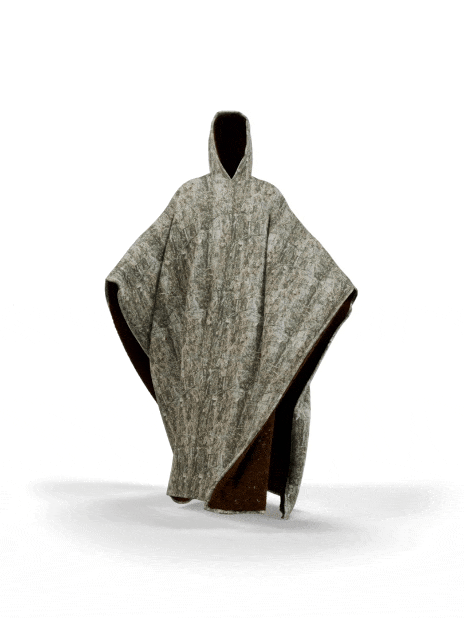 Gewichteter Cape-Hoodie – kuscheliger Baumwoll-Hoodie mit Kunstfellfutter