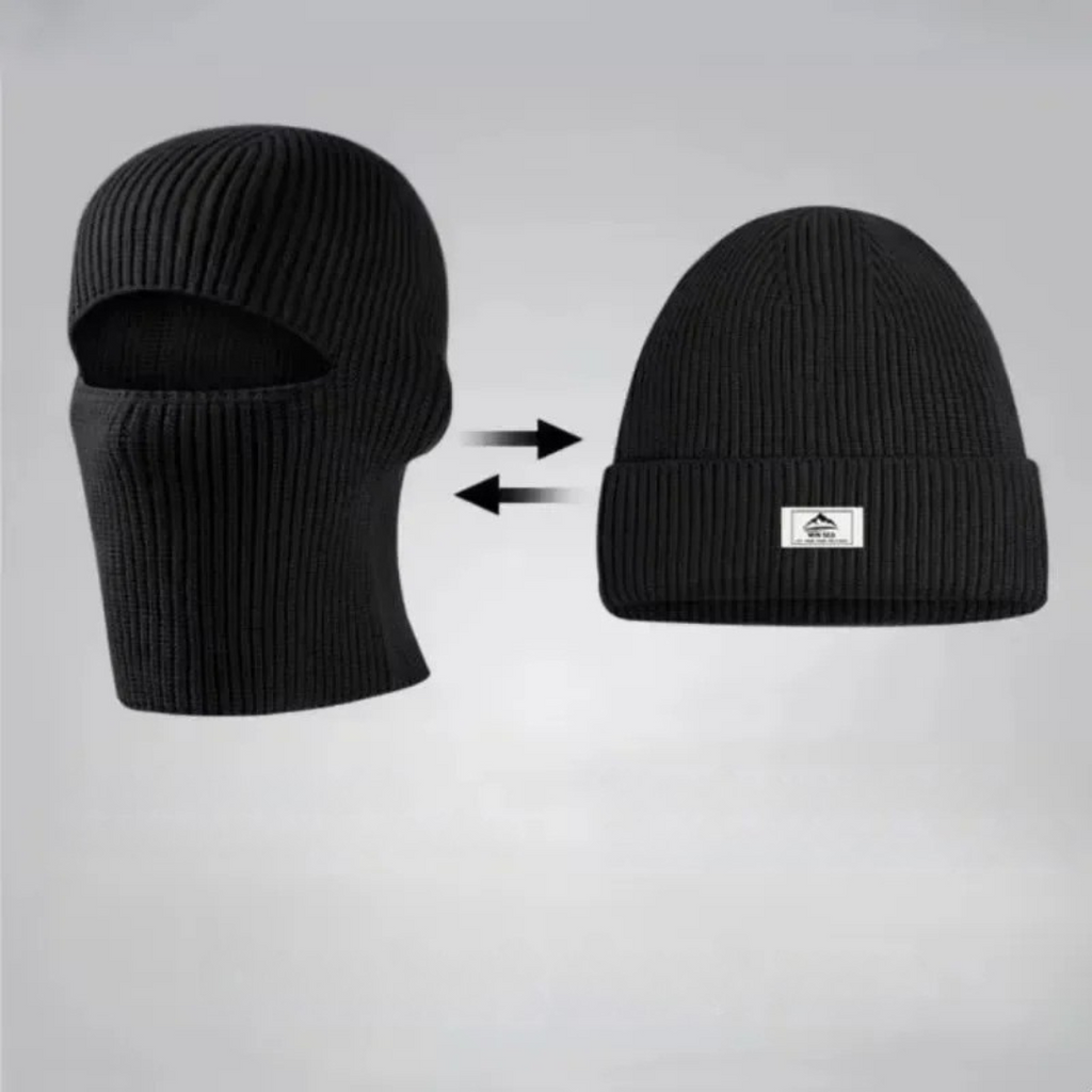 2-in-1 Mütze mit Vollgesichtsschutz – FrostGuard Duo
