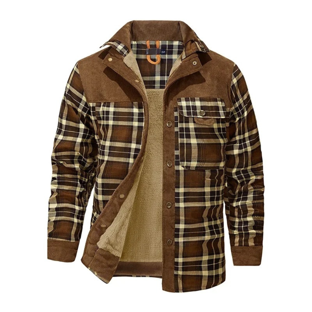Flanell Pulloverjacke mit Fleece & Taschen – NordBerg Thermal